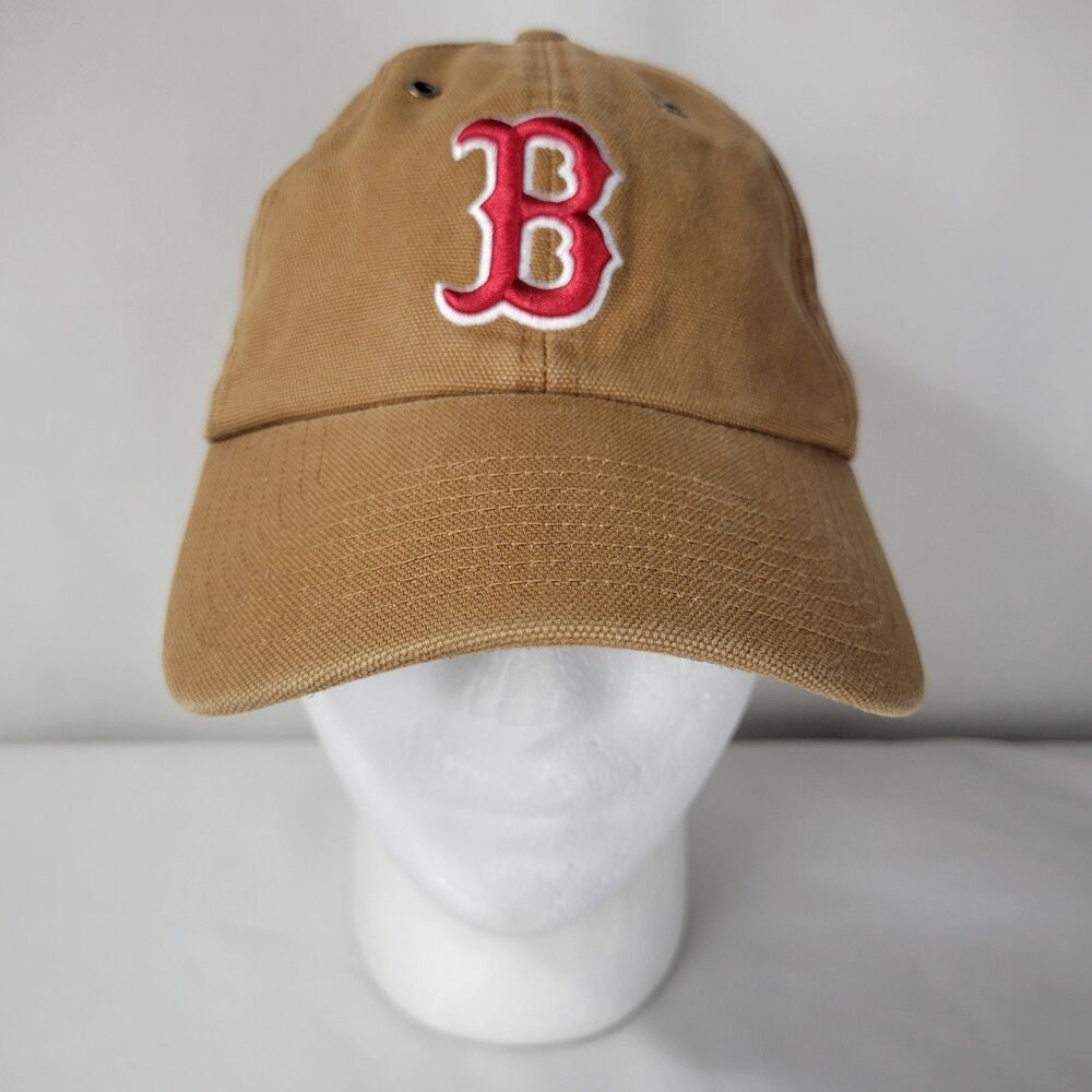 Carhartt x BOSTON RED SOX Tan Canvas Strapback Adjustable Hat Mens OSFA 47 Brand